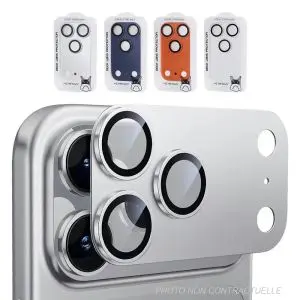 Verre trempé caméra arrière iPhone Air Heybingo intégral Argent