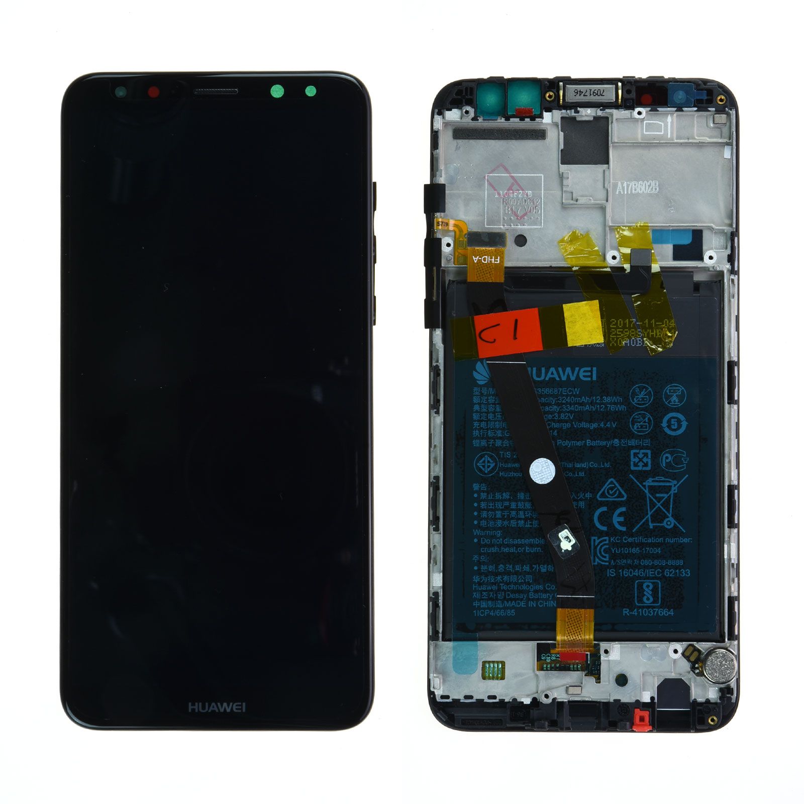 Écran LCD + Vitre Tactile Pour Huawei Mate 10 Lite (Noir) Avec Outils De Montage