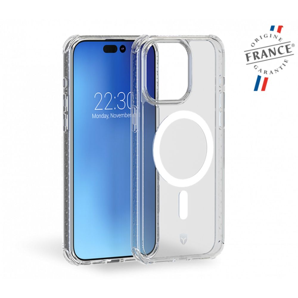 Pack Accessoires IPhone Magsafe : Coque Silicone Transparente + Verre Trempé + Protection Caméra