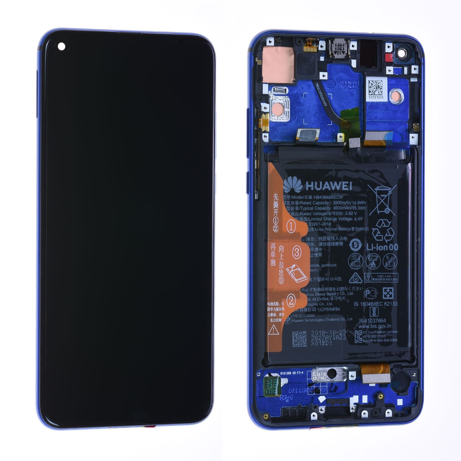 Écran LCD + Vitre Tactile Sur Châssis Bleu Pour Honor 20 Pro - Neuf Avec Outils