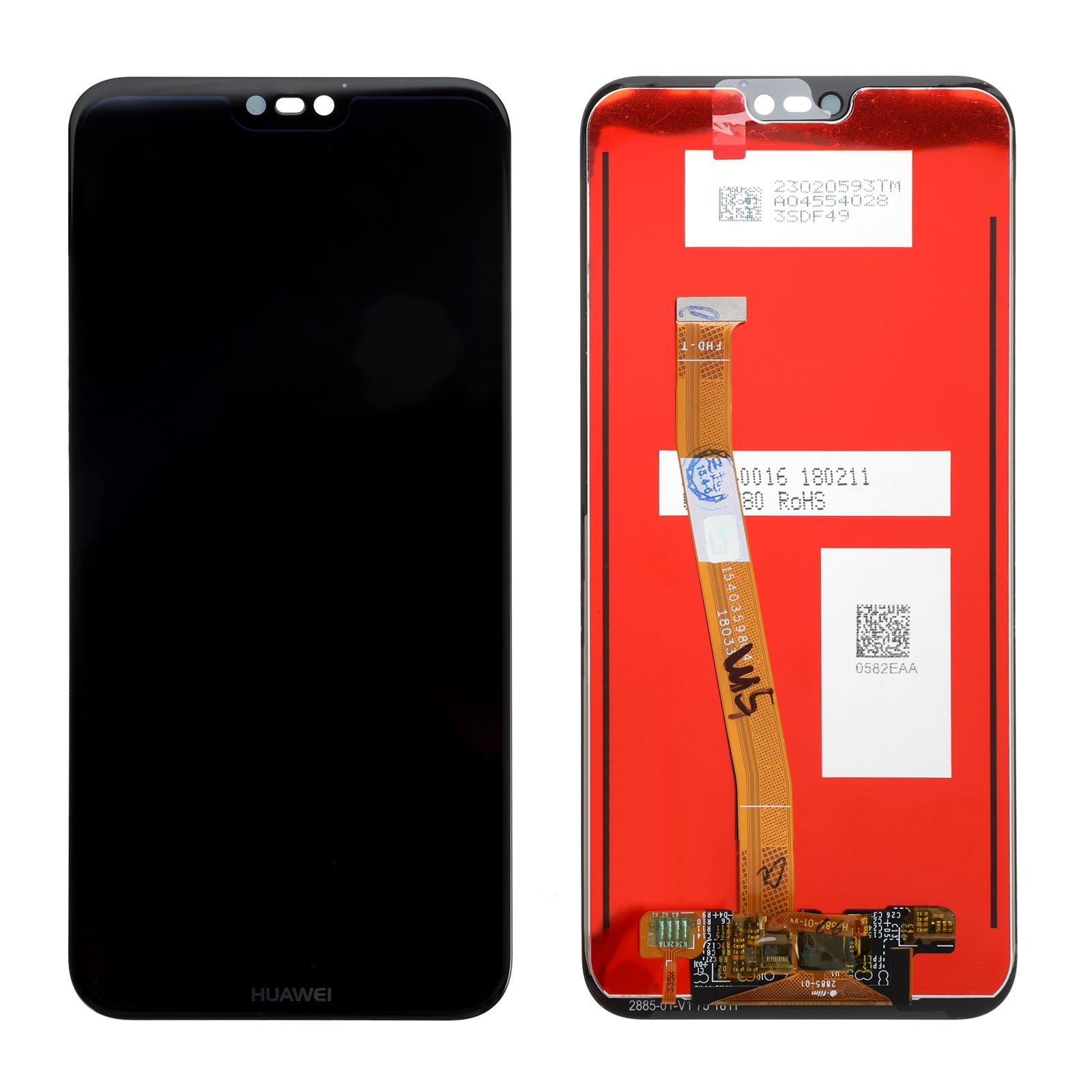 Vitre Arrière Complète Avec Adhésif + Lentille Caméra + Support Pour Huawei P20 Lite / Nova 3e - Neuf