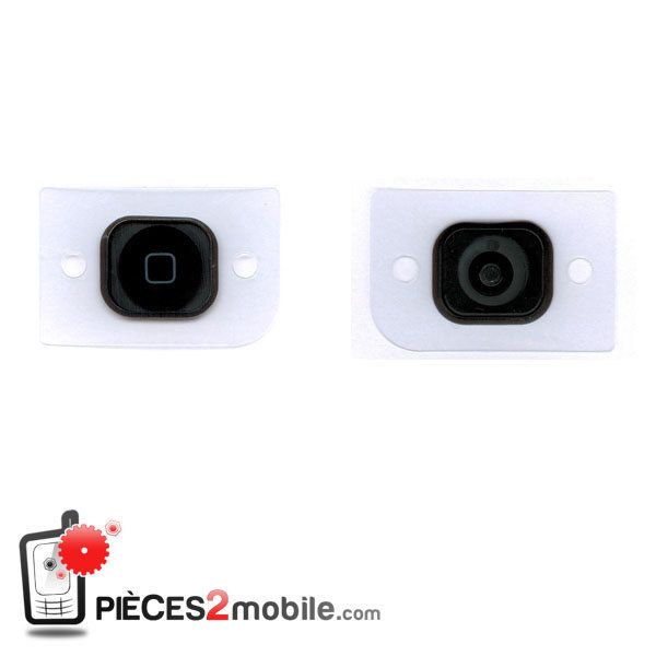 Kit Bouton Home Blanc + Nappe + Membrane + Support Métal Pour IPhone 5 - Neuf