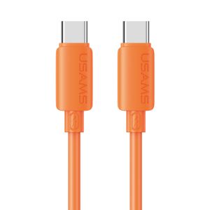 Câble USB-C vers USB-C 60W 3A PD Charge rapide (1m) Silicone Usams SJ787 U98 Orange