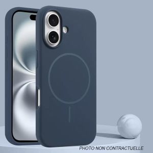 Coque en silicone SMOOTH pour iPhone 17 Pro Max Compatible MagSafe Bleu