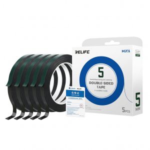 Ruban adhésif double-face d'étanchéité 5 mm (lot x5) Relife HX1 Vert