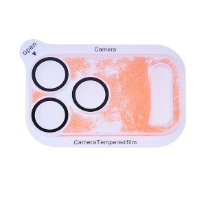 Verre trempé caméra arrière iPhone 17 Pro à paillettes effet sable mouvant Orange