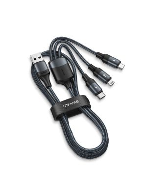 Câble Tressé 3 en 1 (Lightning + Micro USB + Type-C) 3A (1,2m) Usams SJ515 U73 Bleu