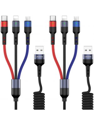Câble 3 en 1 (Lightning / Type-C / Micro USB) SJ318 USAMS Noir (1,5 m)