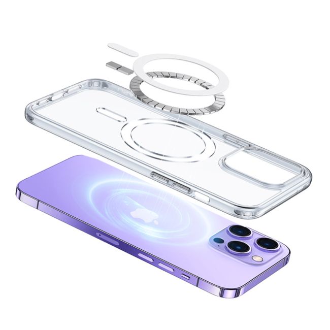 Coque Translucide Magsafe Givrée Noire Pour IPhone 15 Pro - Housse Anti-chocs Silicone, Neuf