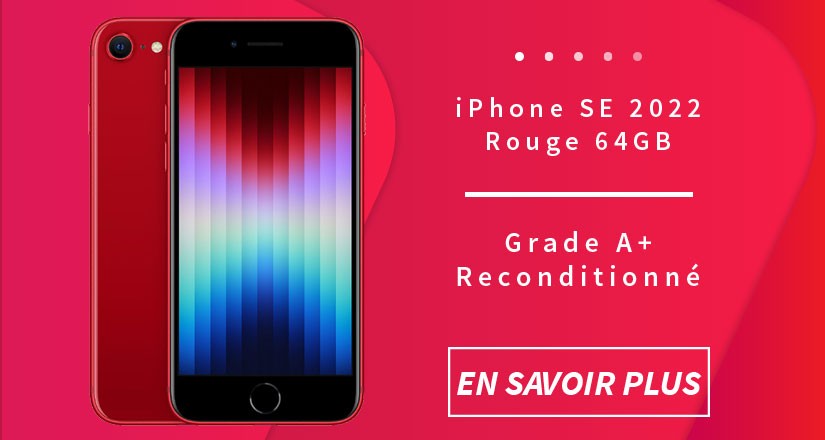 iPhone SE 2022 (3e Gen.) 64GB grade A+ Rouge Reconditionné